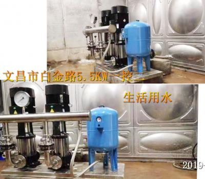 2019.11.8文昌市白金路文昌國土局對面5.5Kw一控二泵組 生活用水